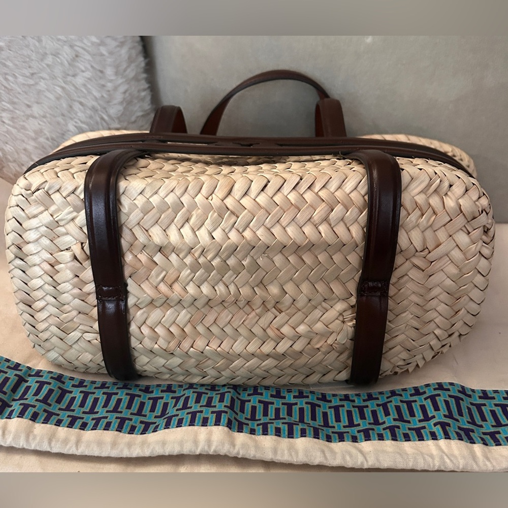 Tory Burch Ella Straw Basket Tote - Picture 7 of 16